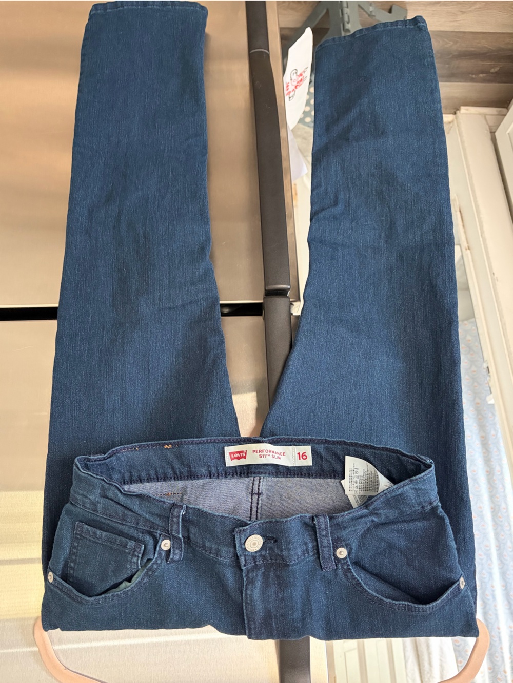 Levi's Kids Dark Blue Straight-Leg Jeans big boy size 16 28x30L